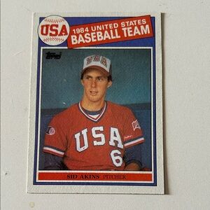 1984 USA Baseball Team Card.   Sid Atkins